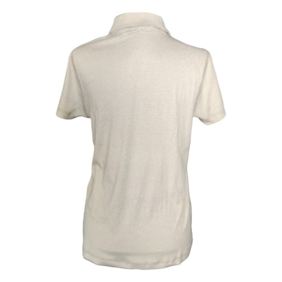 Glyder Simplicity Polo Linen Cream grey Stripe Limitless Movement Size Large - Picture 5 of 10